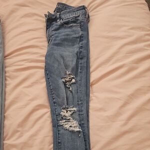 American Eagle Outfitters Women's Ripped Blue Skinny Jeans